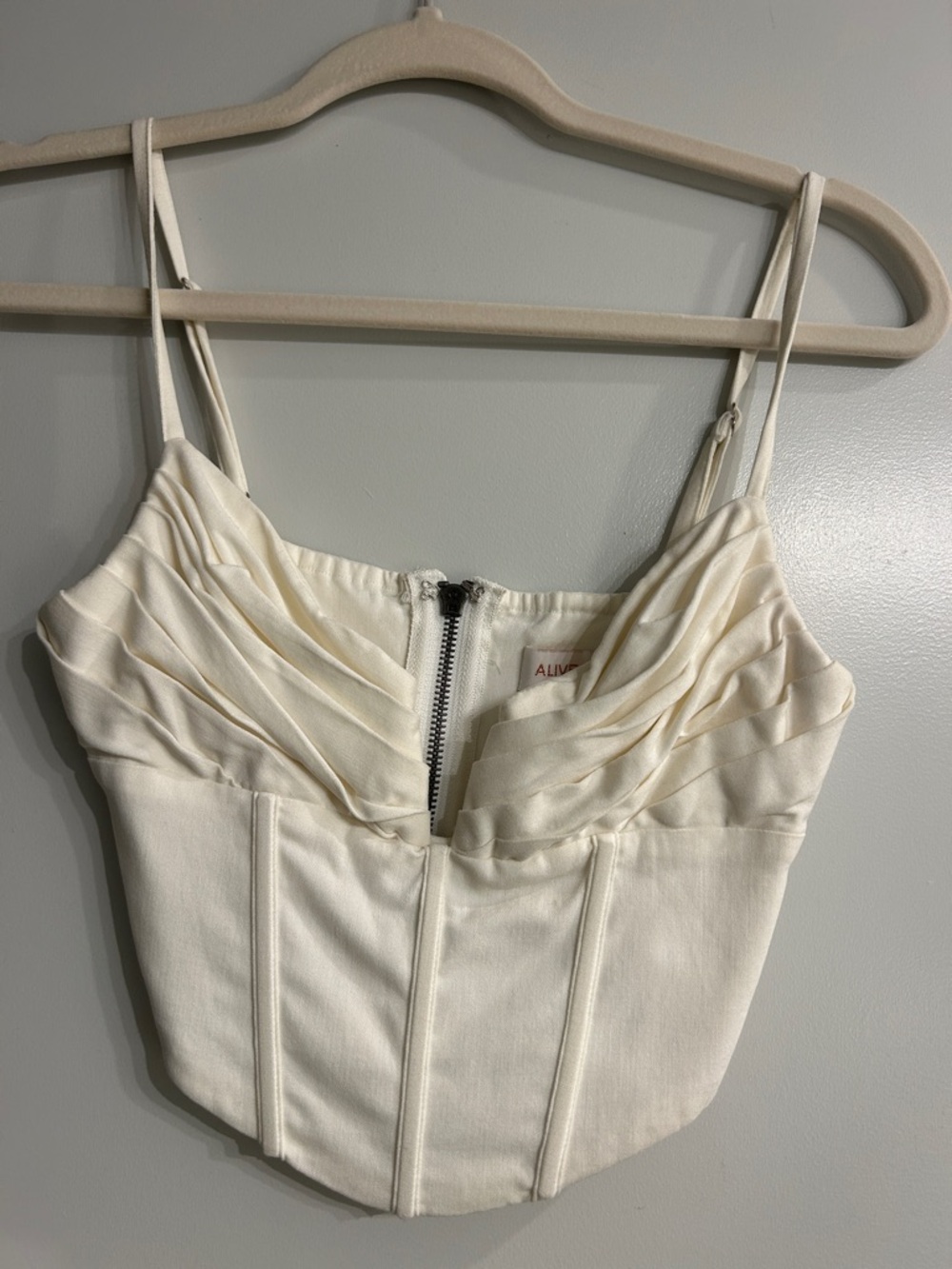 Ivory Ruched Bustier Crop Top